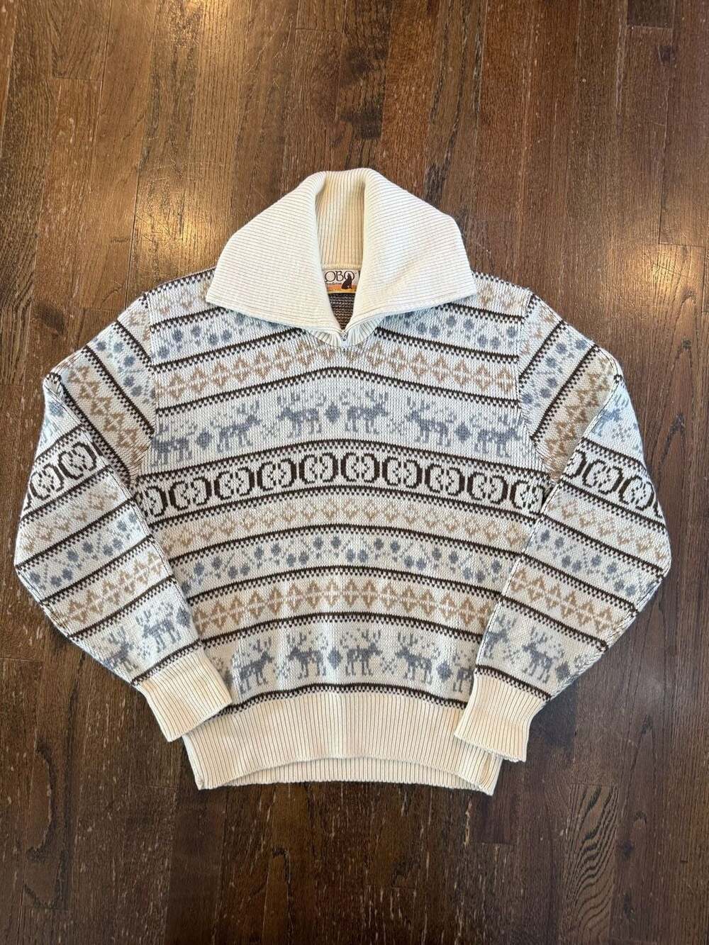 Vintage Lobo by Pendleton 100% Virgin Wool Reindeer Fair Isle Knit Skirt